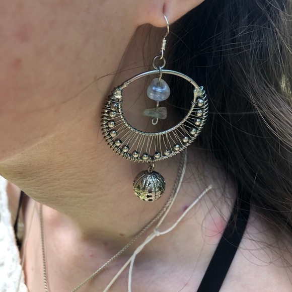 Beautiful upcycled silver hoops: Handmade by me - Picture 5 of 8